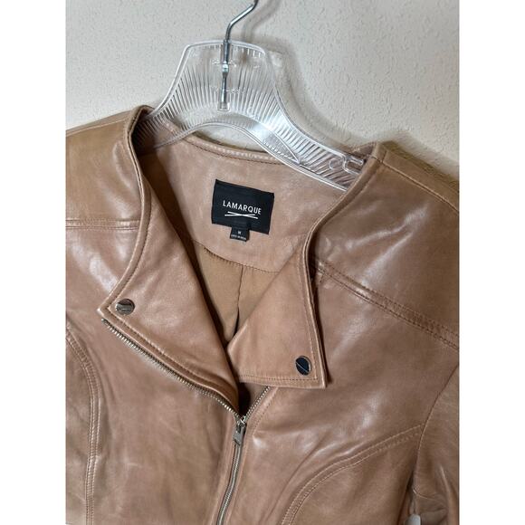 Lamarque Kirsi cropped biker jacket - medium - Picture 3 of 7